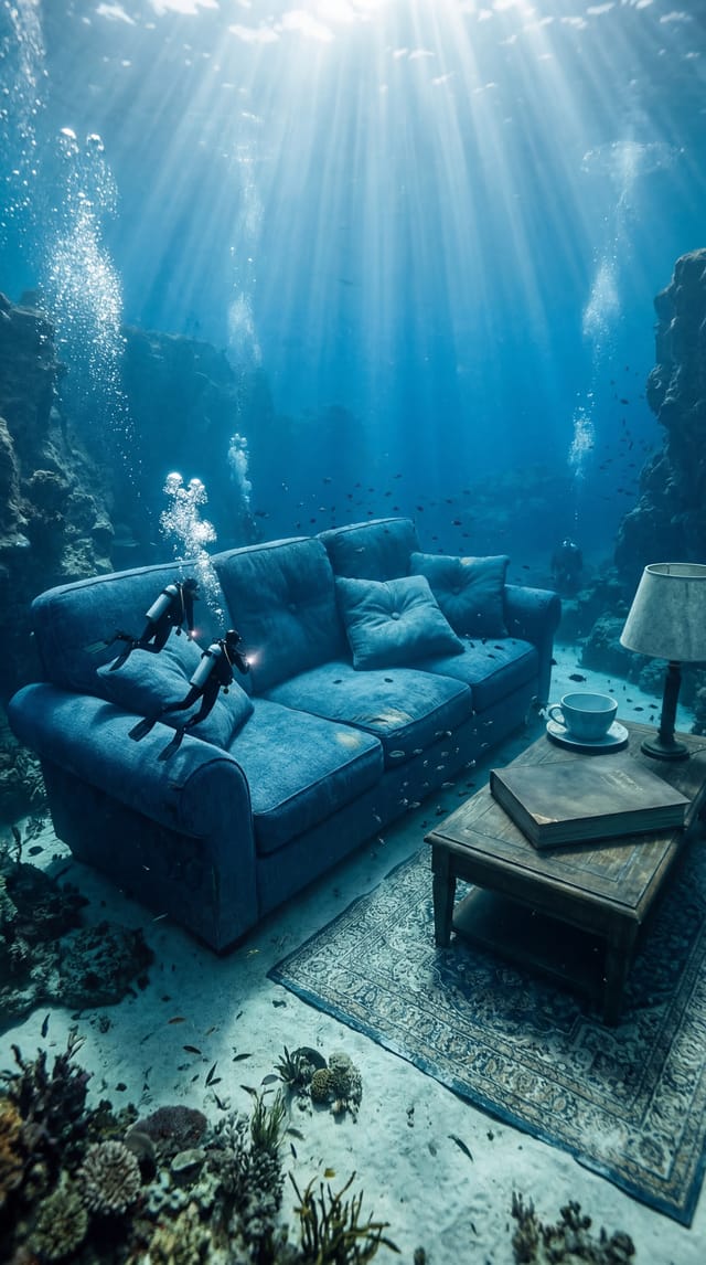 Scene 1, made by the Underwater Giants: A Cinematic AI Instagram Reel template